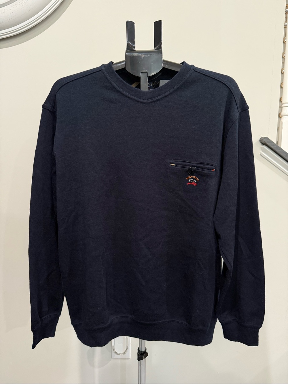 Paul & Shark Navy Crewneck Sweater with Chest Pocket